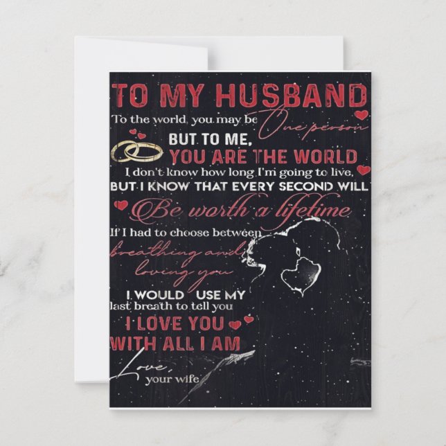 To My Husband Letter | Cute Present | Invitation (Front)