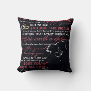 To My Husband Letter   Cute Present   Throw Pillow