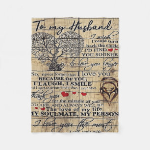To my Husband   Letter For Husband   Family Decor Fleece Blanket
