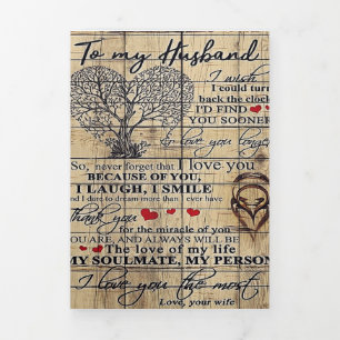 To my Husband Letter For Husband Family Decor Tri-Fold Announcement