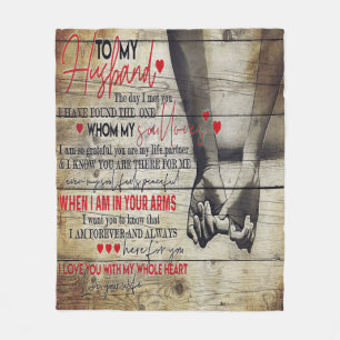 To My Husband Letter, Love Quotes Gift Fleece Blanket
