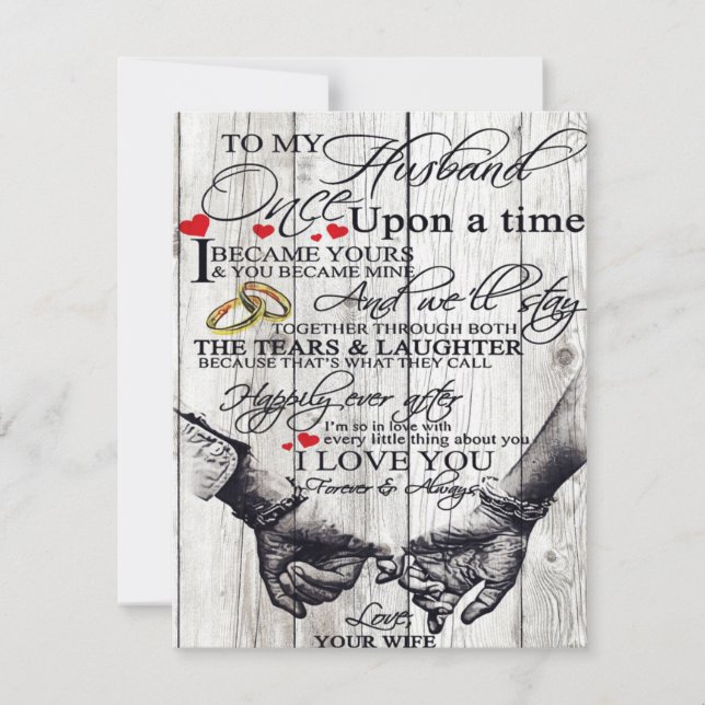 To My Husband Letter, Love Quotes Gift Invitation (Front)