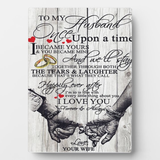 To My Husband Letter, Love Quotes Gift Plaque (Front)