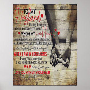 To My Husband Letter, Love Quotes Gift Poster