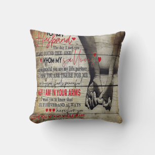 To My Husband Letter, Love Quotes Gift Throw Pillow