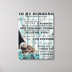 To My Husband Letter Lovely Gift For Husband Canvas Print