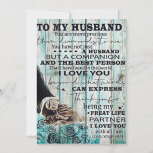 To My Husband Letter Lovely Gift For Husband Holiday Card