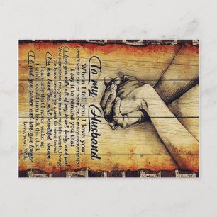 To My Husband Letter, Lovely Quotes Gift Announcement Postcard