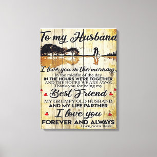 To My Husband Letter, To My Husband Gift Canvas Print