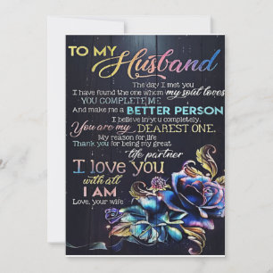 To My Husband Letter, To My Husband Gift Holiday Card