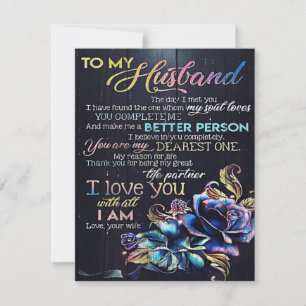 To My Husband Letter, To My Husband Gift Invitation
