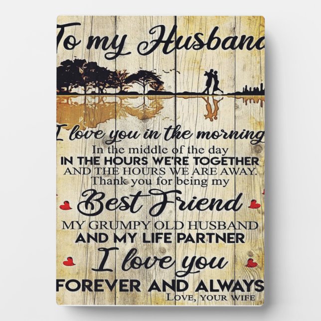 To My Husband Letter, To My Husband Gift Plaque (Front)