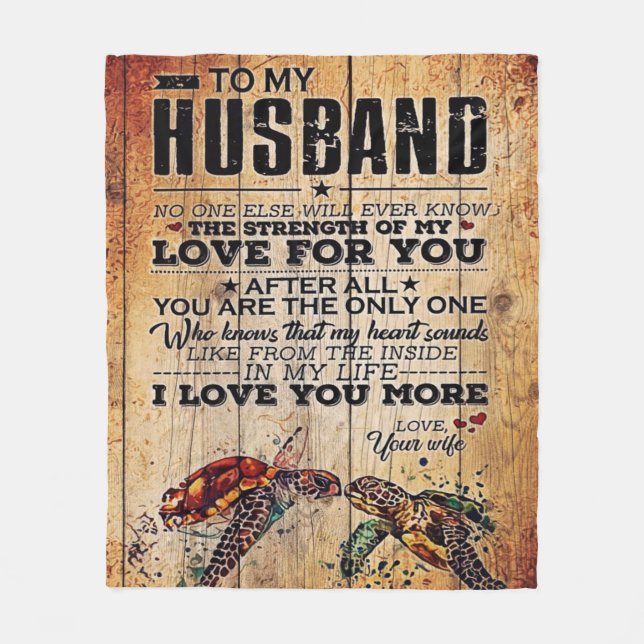 To My Husband | Love Quotes To Husband Fleece Blanket (Front)