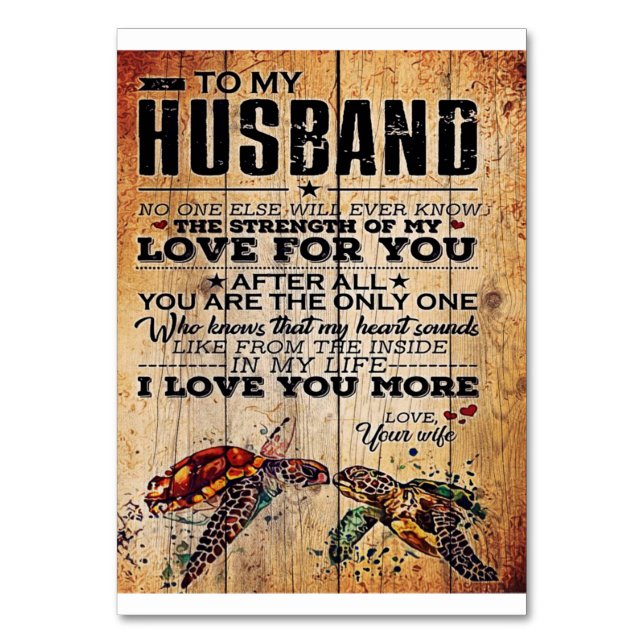 To My Husband | Love Quotes To Husband Table Number (Front)