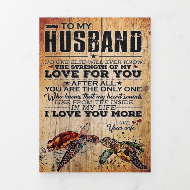 To My Husband | Love Quotes To Husband Tri-Fold Announcement (Cover)