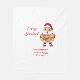 To my Husband Merry Christmas Fleece Blanket