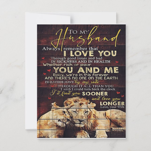 To My Husband | My Husband Gift | Letter For Him | Invitation (Front)