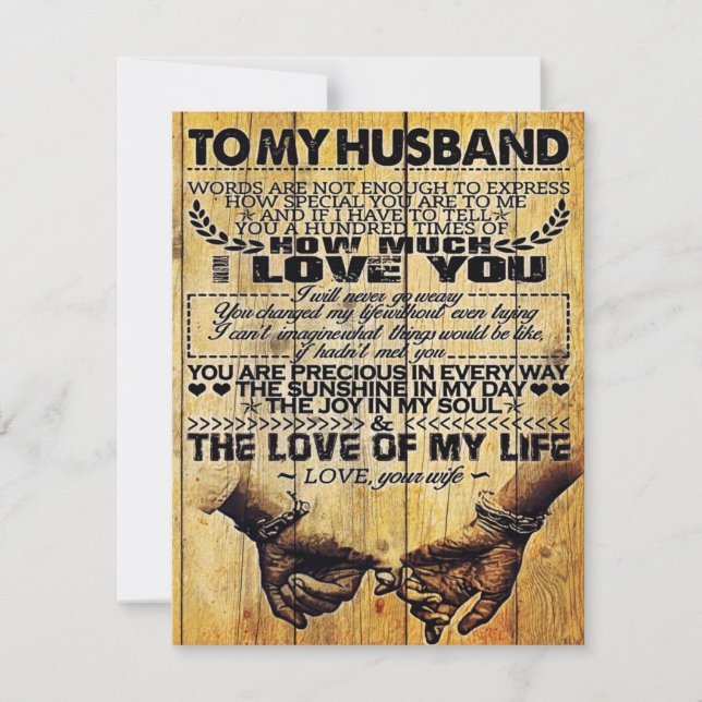 To My Husband | My Husband Gift | Letter For Him | Invitation (Front)