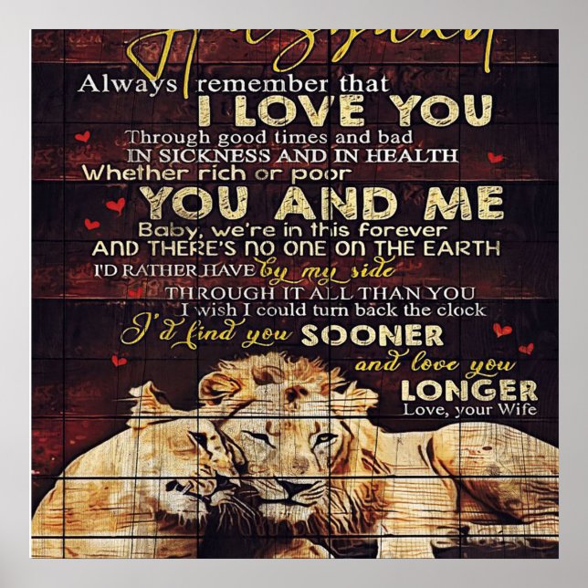 To My Husband | My Husband Gift | Letter For Him | Poster (Front)