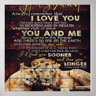 To My Husband My Husband Gift Letter For Him Poster