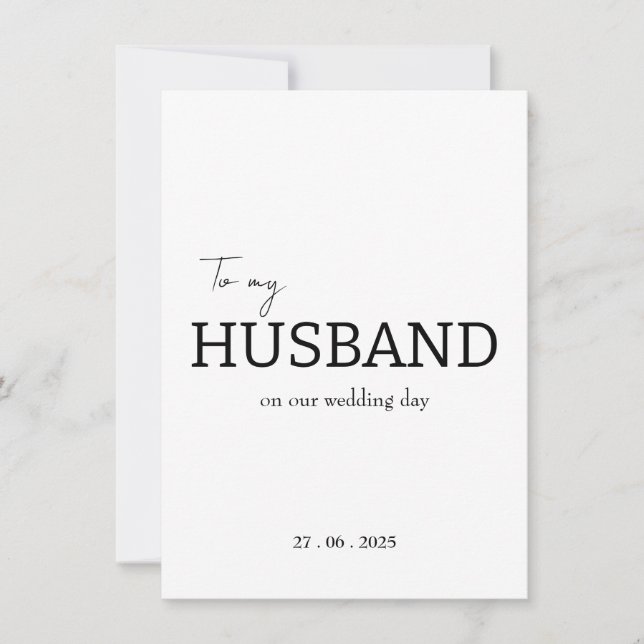 To my husband on our wedding day thank you card  (Front)