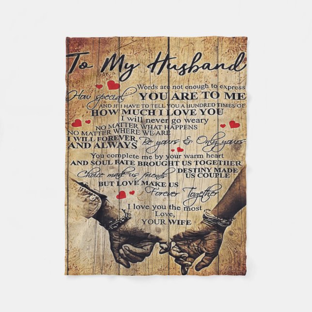 To my Husband | Perfect Gift For Husband Fleece Blanket (Front)