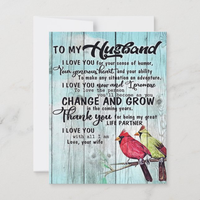 To my Husband | Personalized perfect gift Invitation (Front)