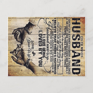 To My Husband Present Cute Quotes Gift Announcement Postcard