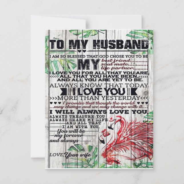 To My Husband Present | Cute Quotes Gift | Invitation (Front)