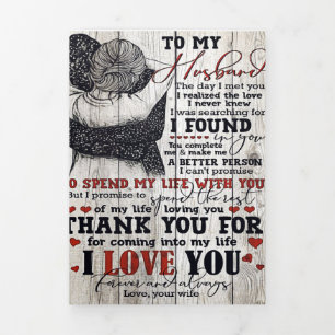 To My Husband Present Cute Quotes Gift Tri-Fold Announcement