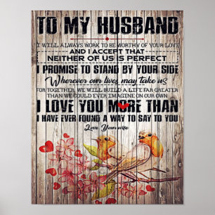 To My Husband Present   Cute Slogan Gift   Poster