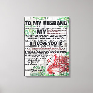 To My Husband Present Love Quotes Present Canvas Print
