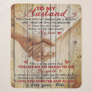 To My Husband Present New Apartment Decor Sherpa Blanket
