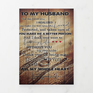 To my Husband Present New Family Decoration Tri-Fold Announcement