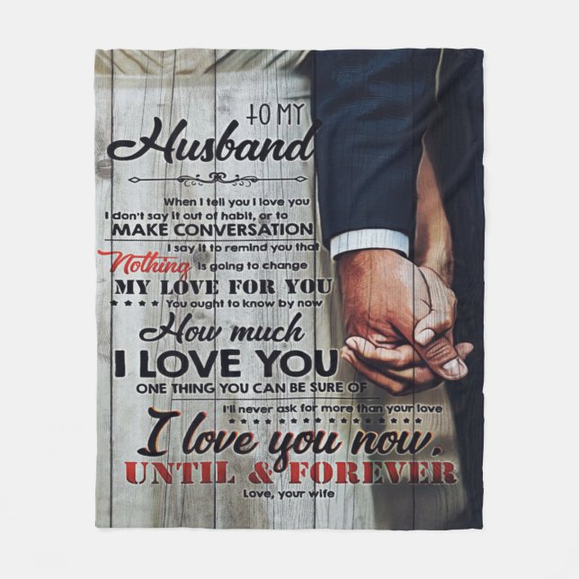 To My Husband Present | New Home Gift | Fleece Blanket (Front)