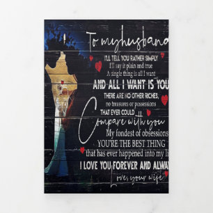 To my Husband Quotes Best Holiday Gift Tri-Fold Announcement