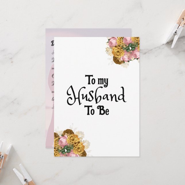 To My Husband-To-Be Card (Front/Back In Situ)
