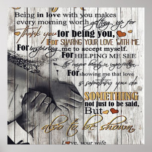 To my Husband  To My Husband Letter   Cute Present Poster