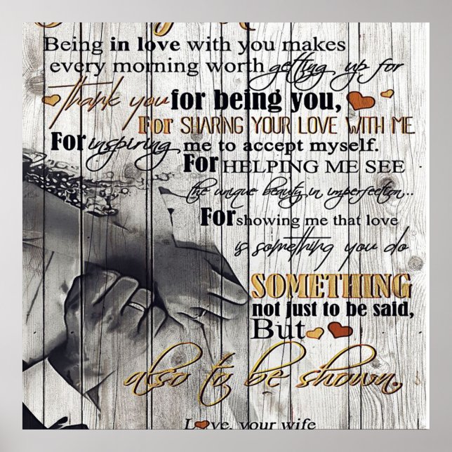 To my Husband |To My Husband Letter | Cute Present Poster (Front)