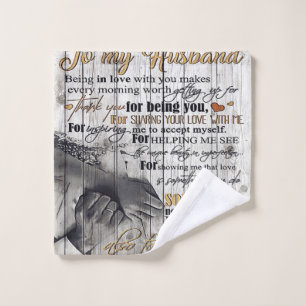 To my Husband To My Husband Letter Cute Present Wash Cloth