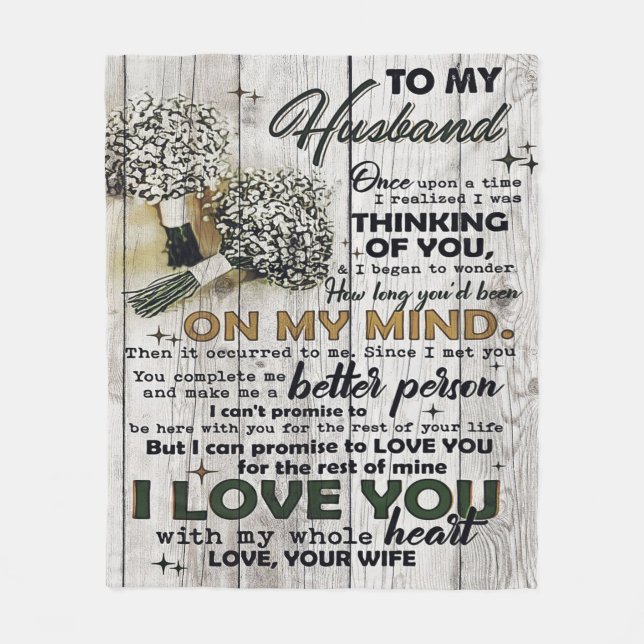 To my Husband |To My Husband | Love Quotes To Him Fleece Blanket (Front)