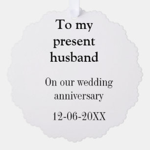 To my husband wedding anniversary add name date ma ornament card