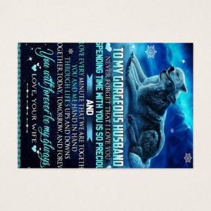 To My Husband Wolf Gift, Husband Birthday Gift