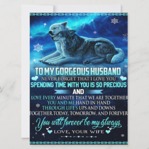 To My Husband Wolf Gift, Husband Birthday Gift