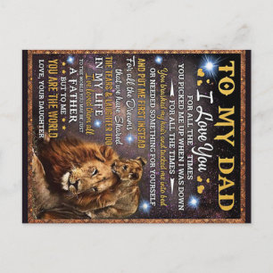 To My Lion Dad Gift, Dad Birthday Gift Idea Postcard