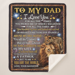 To My Lion Dad Gift, Dad Birthday Gift Idea Sherpa Blanket