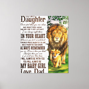 To My Lion Daughter Gift, Daughter Birthday Gift Canvas Print