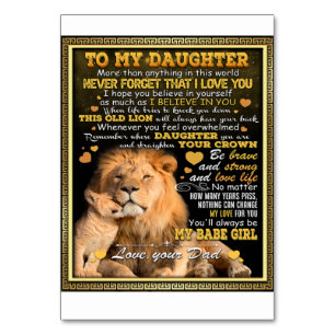 To My Lion Wife Birthday Gift, Love Wife Gift Idea Table Number
