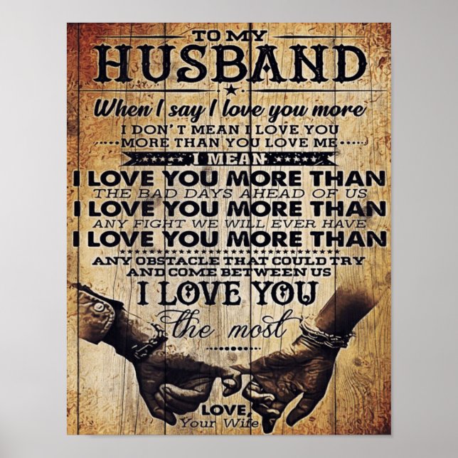 To My Love My Husband | Cute Quotes Gift | Poster (Front)