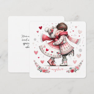To My Love On Valentines Day Kissing Holiday Card